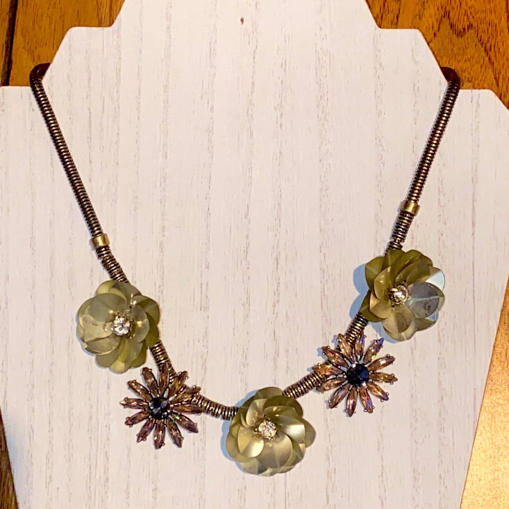 Down East metallic floral necklace